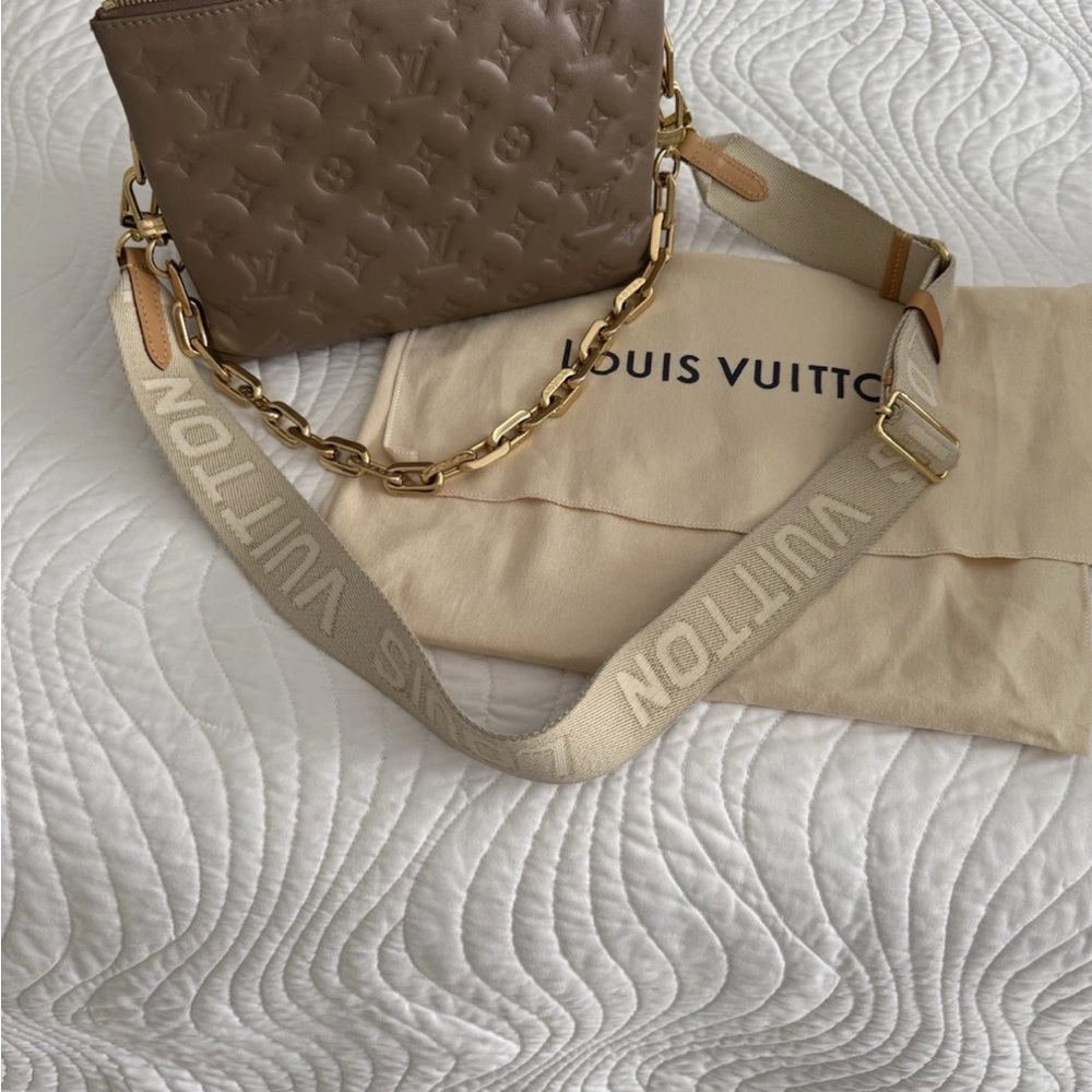 Louis Vuitton Brown Crossbody Bag with Gold Chain